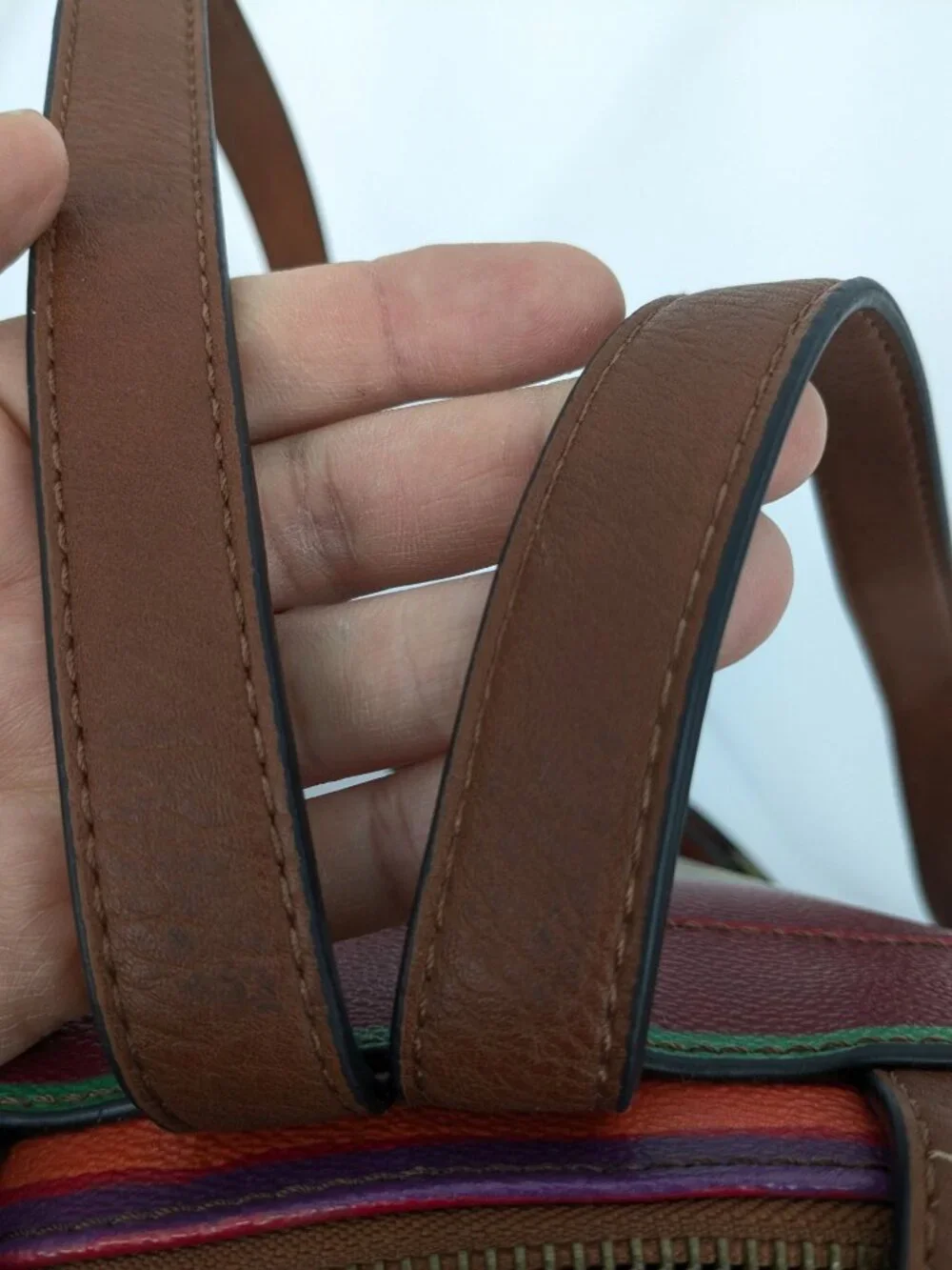 Elliot Lucca Olvera Striped Backpack Purse‎ Festival Boho Faux Leather Statement